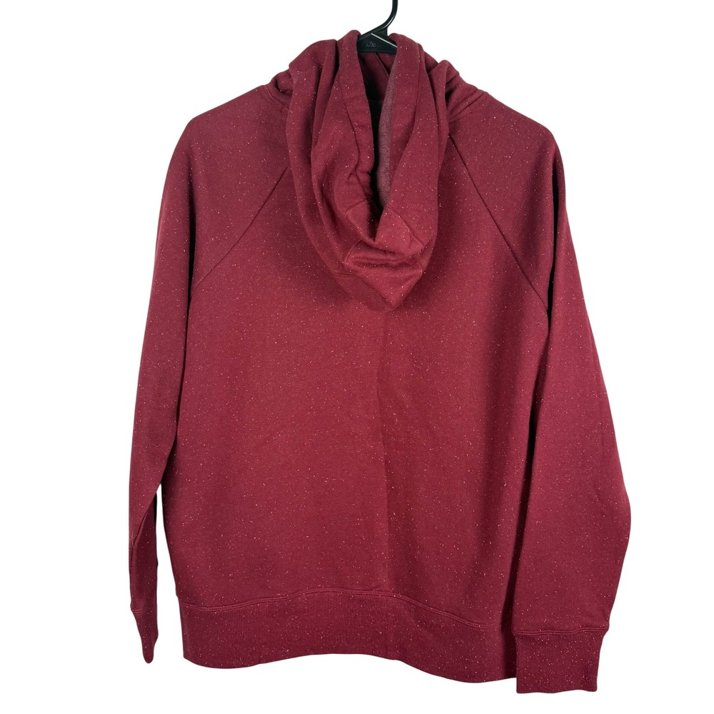 Under Armour Womens Rival Fleece Logo Hoodie Maroon Speckled- Size Medium - Picture 3 of 7